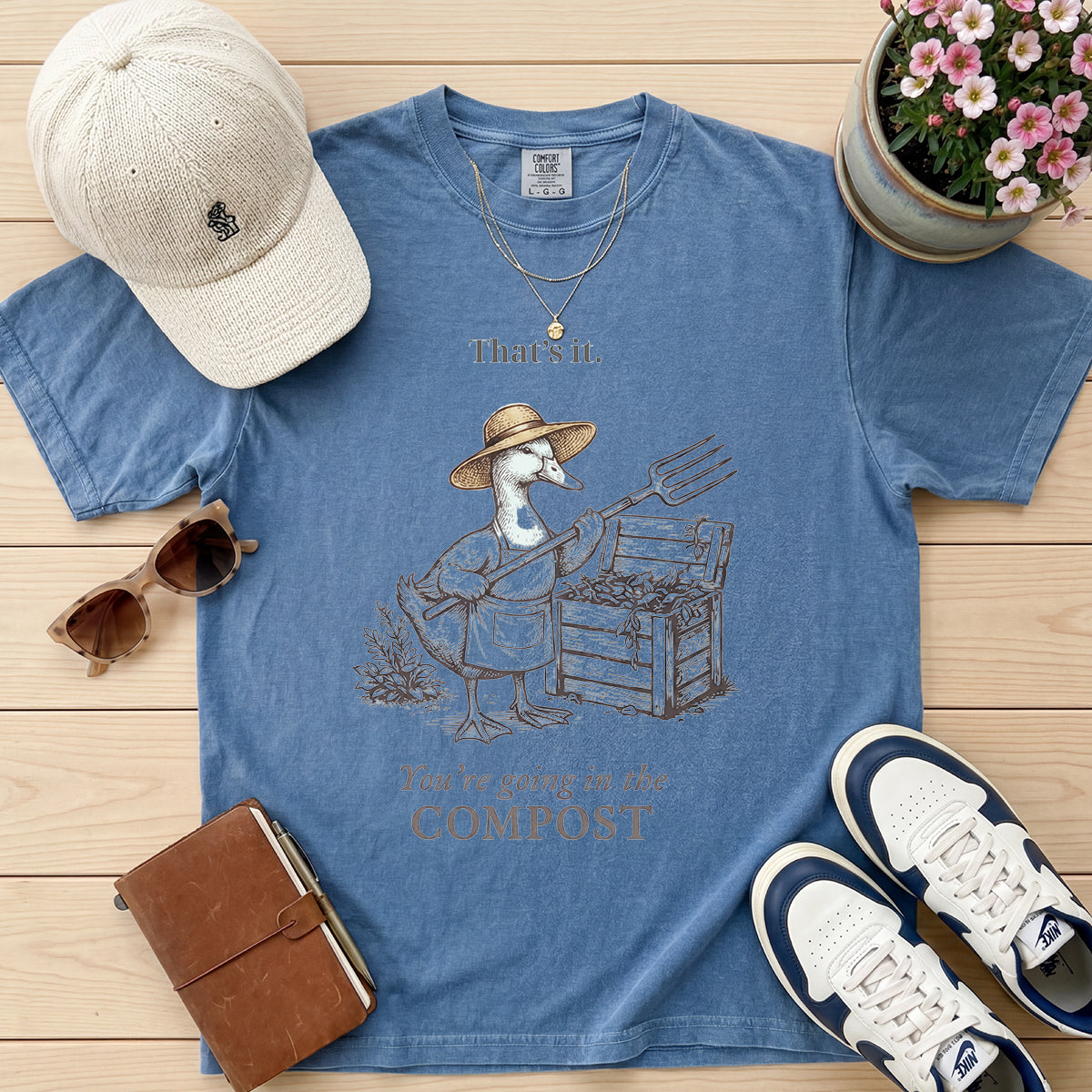 VINTAGE DUCK COMPOST FUNNY TEE