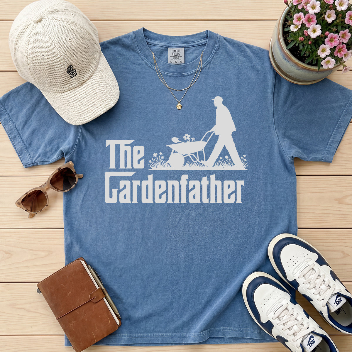 FUNNY GARDENING SKELETON GOTHIC TEE