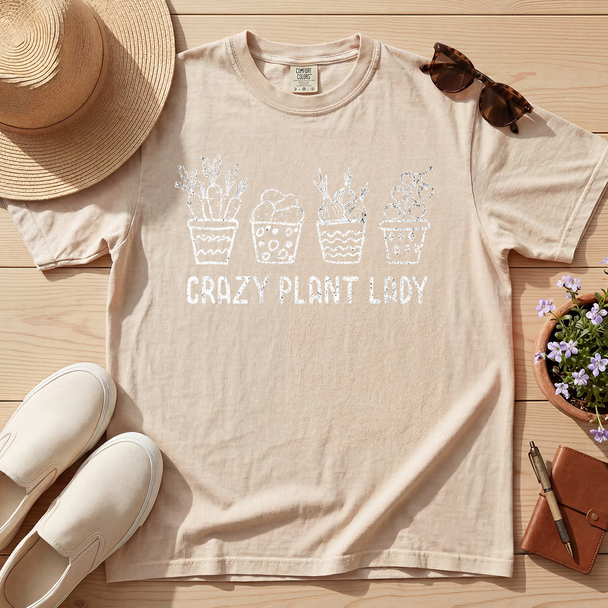 VINTAGE CRAZY PLANT LADY TEE