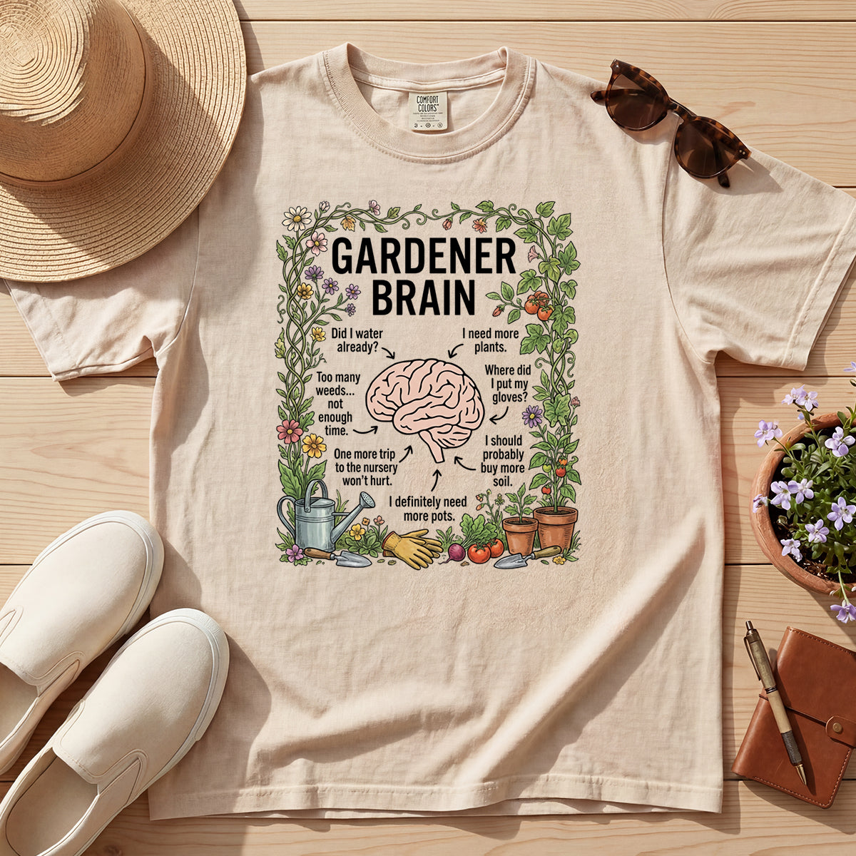 Funny Gardener Brain Tee