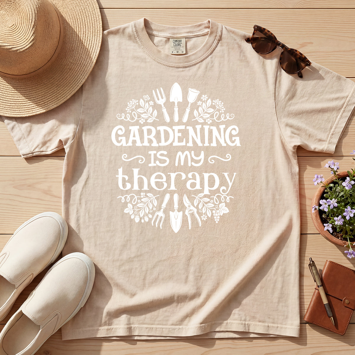 GARDENING IS MY THERAPY TEE