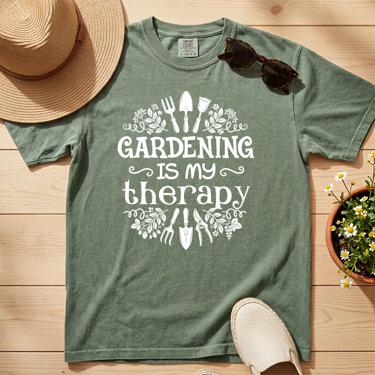 GARDENING IS MY THERAPY TEE