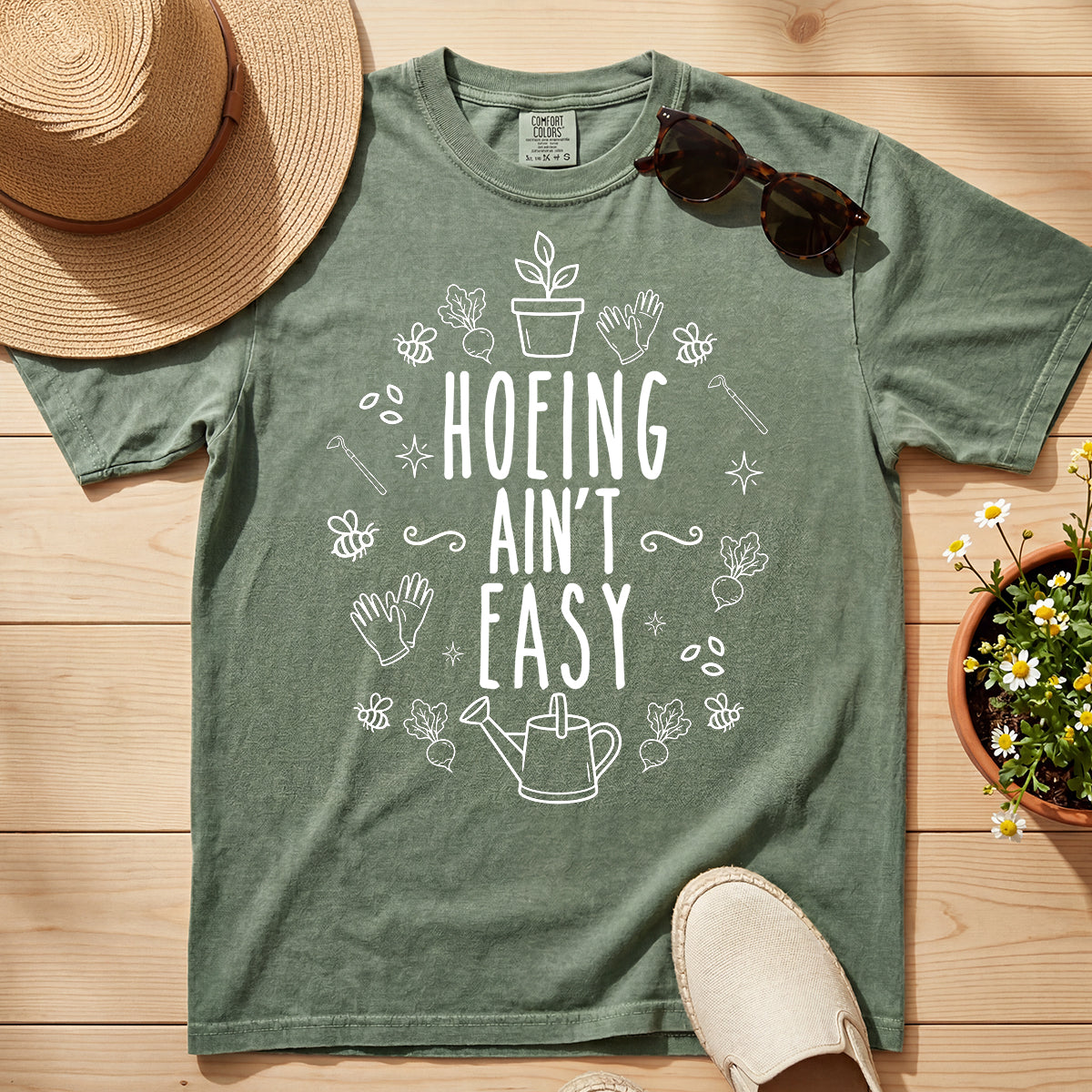 VINTAGE HOEING AIN'T EASY TEE