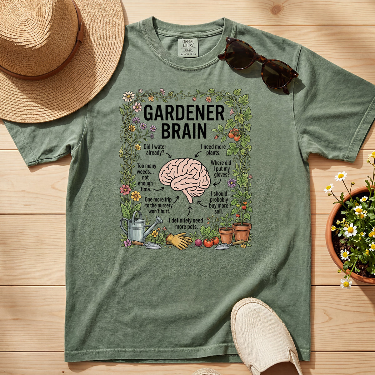 Funny Gardener Brain Tee