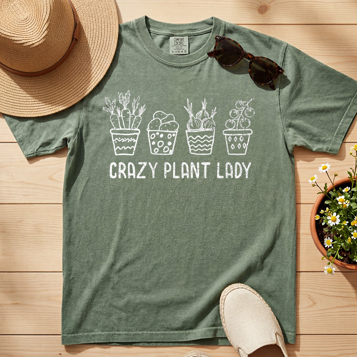 VINTAGE CRAZY PLANT LADY TEE