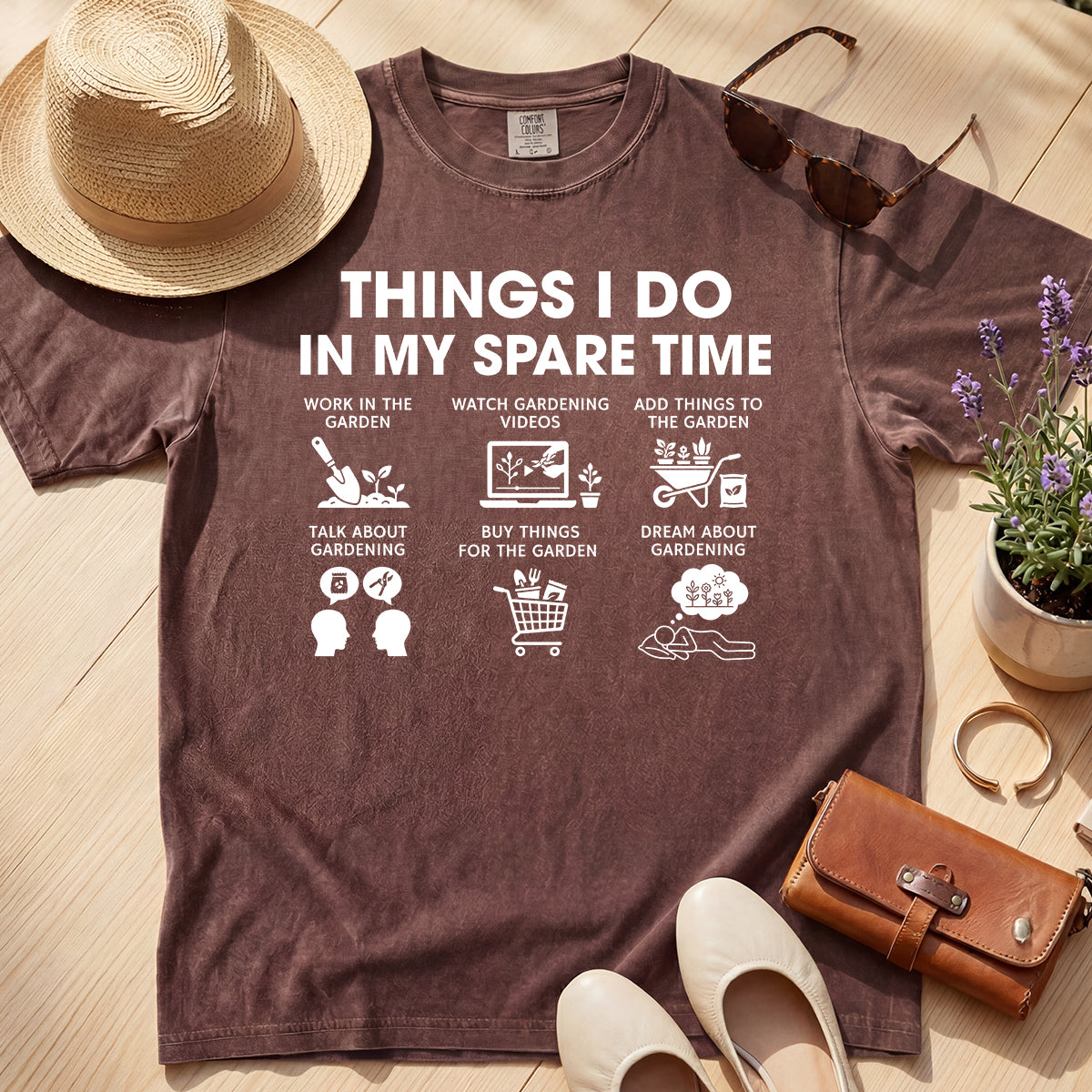 GARDENING SPARE TIME INFOGRAPHIC TEE