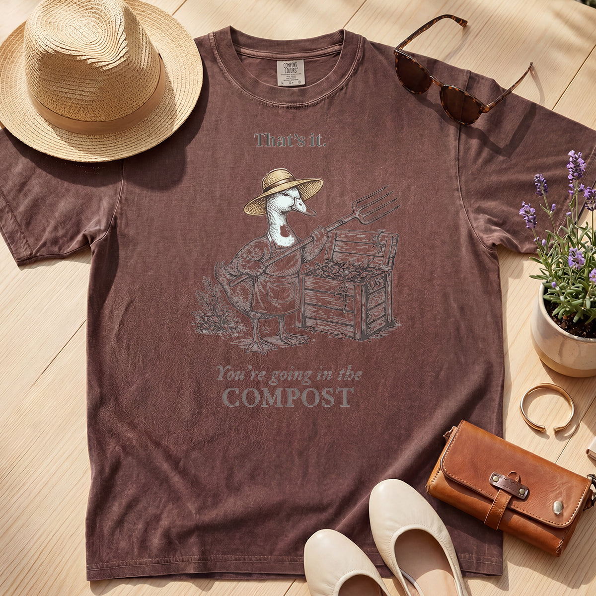 VINTAGE DUCK COMPOST FUNNY TEE