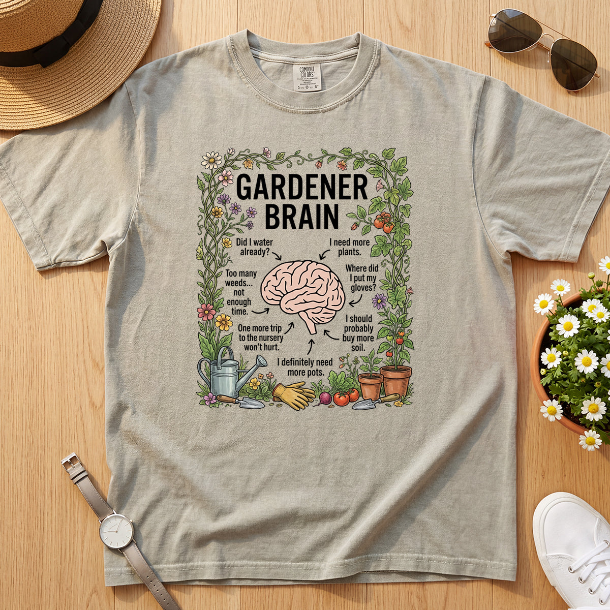 Funny Gardener Brain Tee