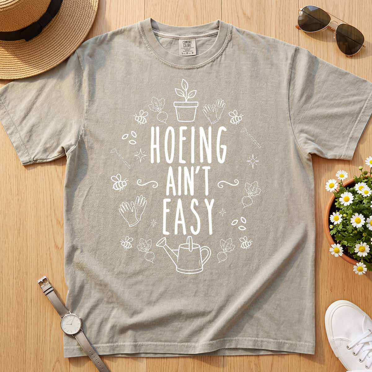 VINTAGE HOEING AIN'T EASY TEE