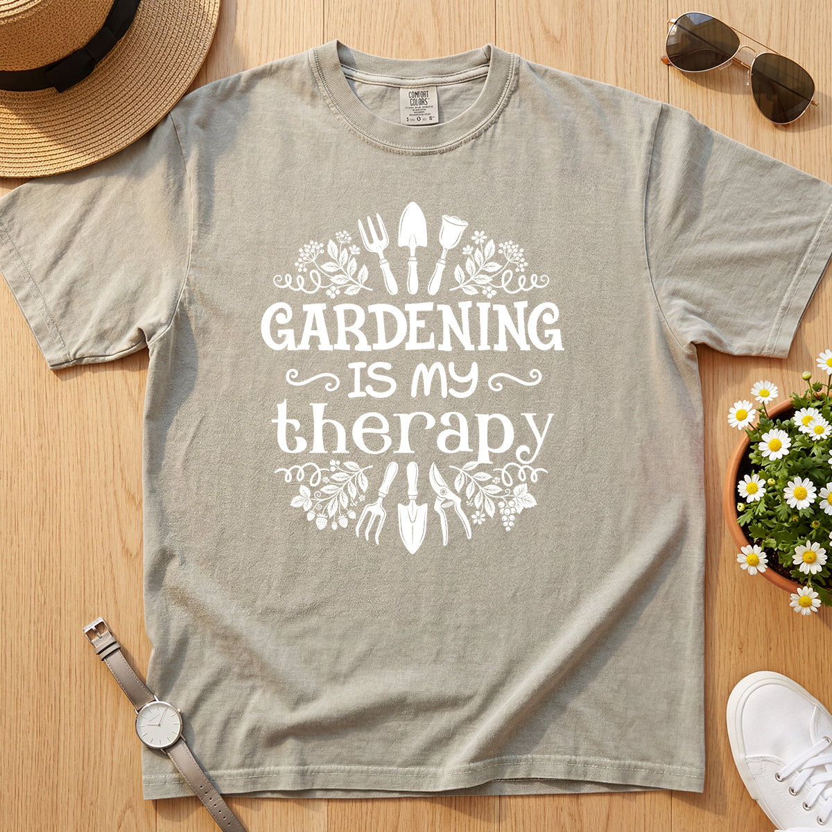 GARDENING IS MY THERAPY TEE