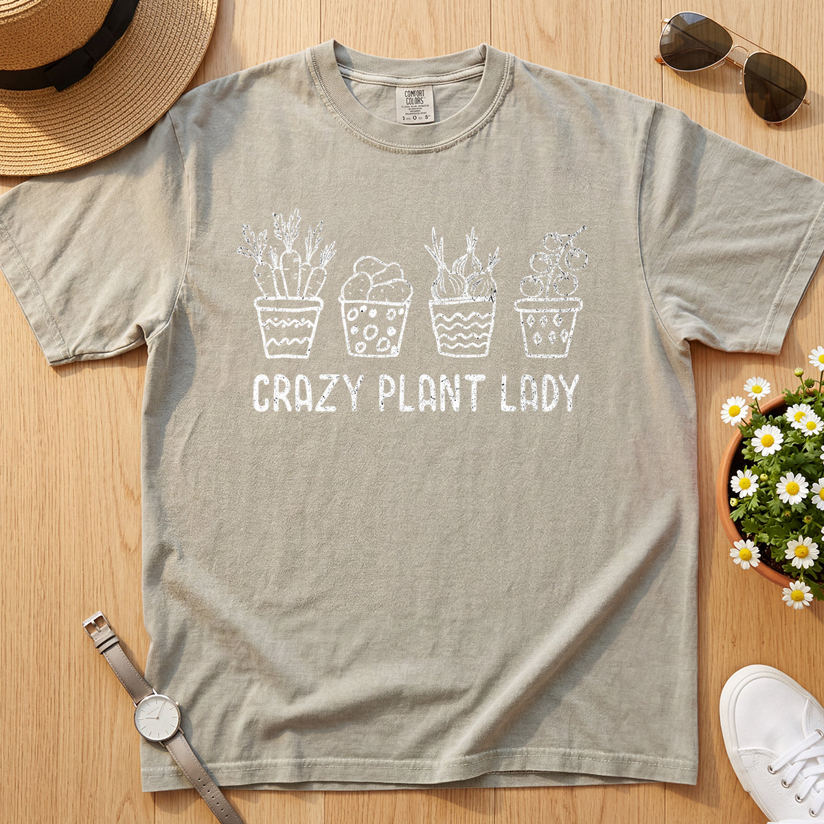 VINTAGE CRAZY PLANT LADY TEE